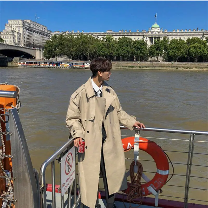 

Trench Coats Steampunk Men Thickening Increasing Intensifying Enhancing Growing Black Developing Expanding Enlarging Building