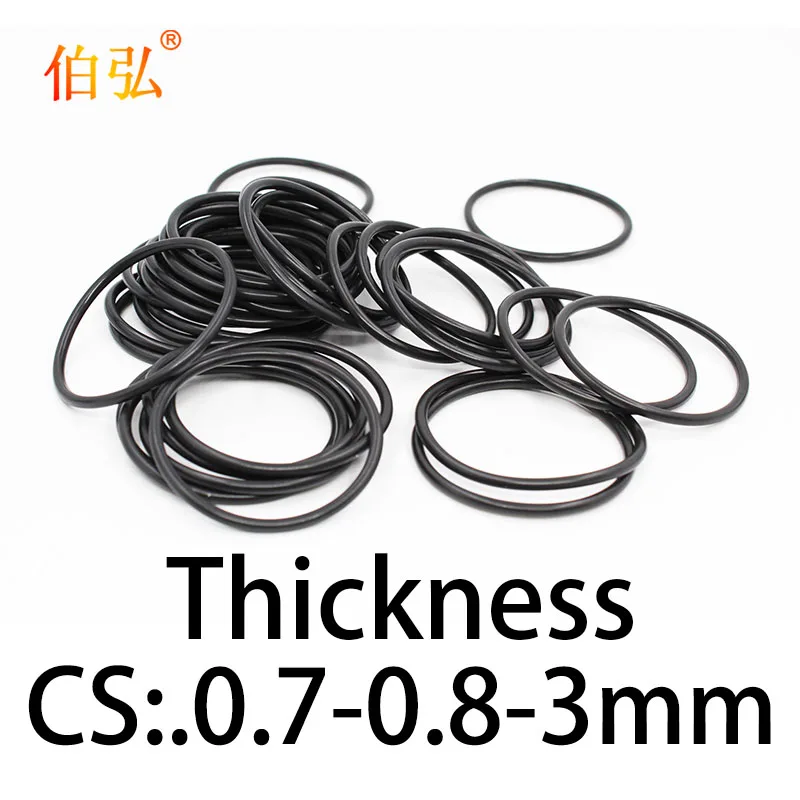 O-ring thickness 0.7/0.8/3mm CS NBR Nitrile sealing temperature resistant gasket rubber ring complete in specifications