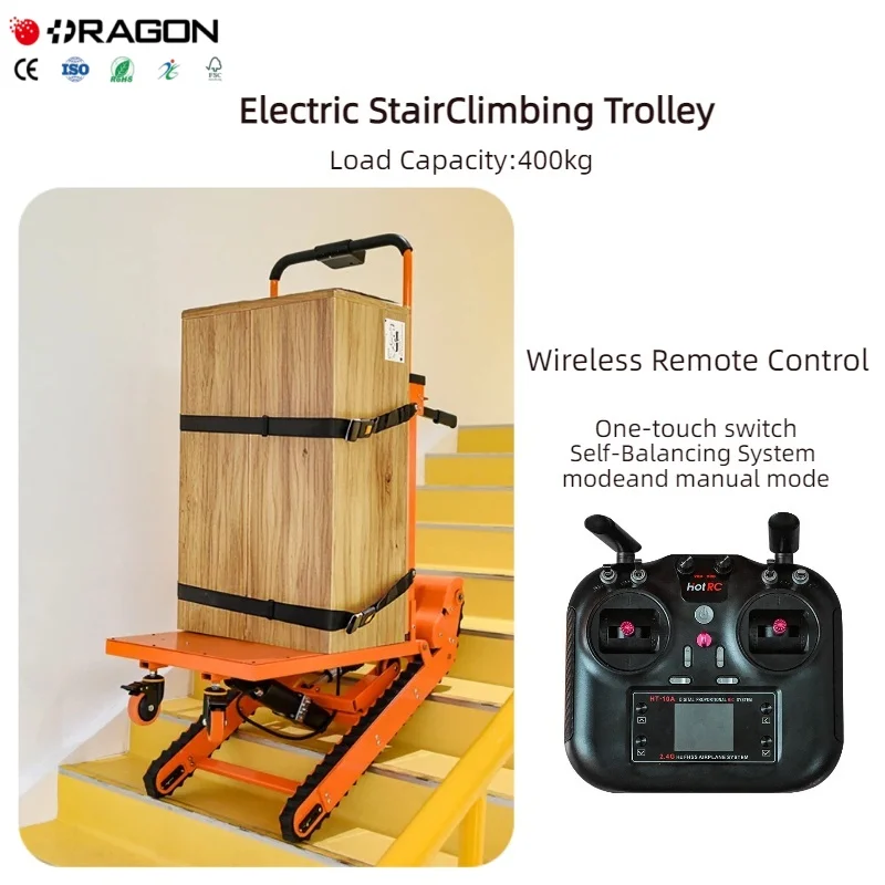 Electric Heavy Duty Remote Control Stair Climbing Trolley  Capacity  Certified Industrial Use Dolly