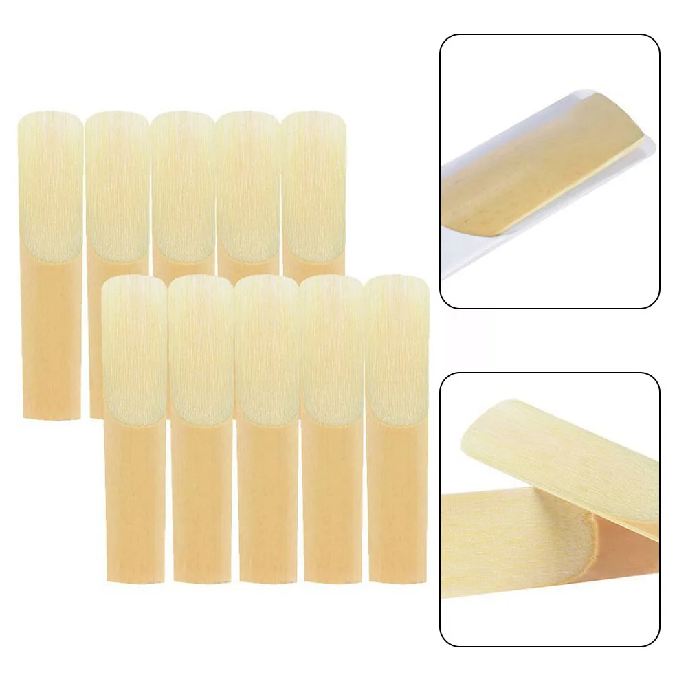 10Pcs Alto Saxophone Reed Accessories Instrument Light Yellowm Musical Strength 2.5 Strength Brand New Particular