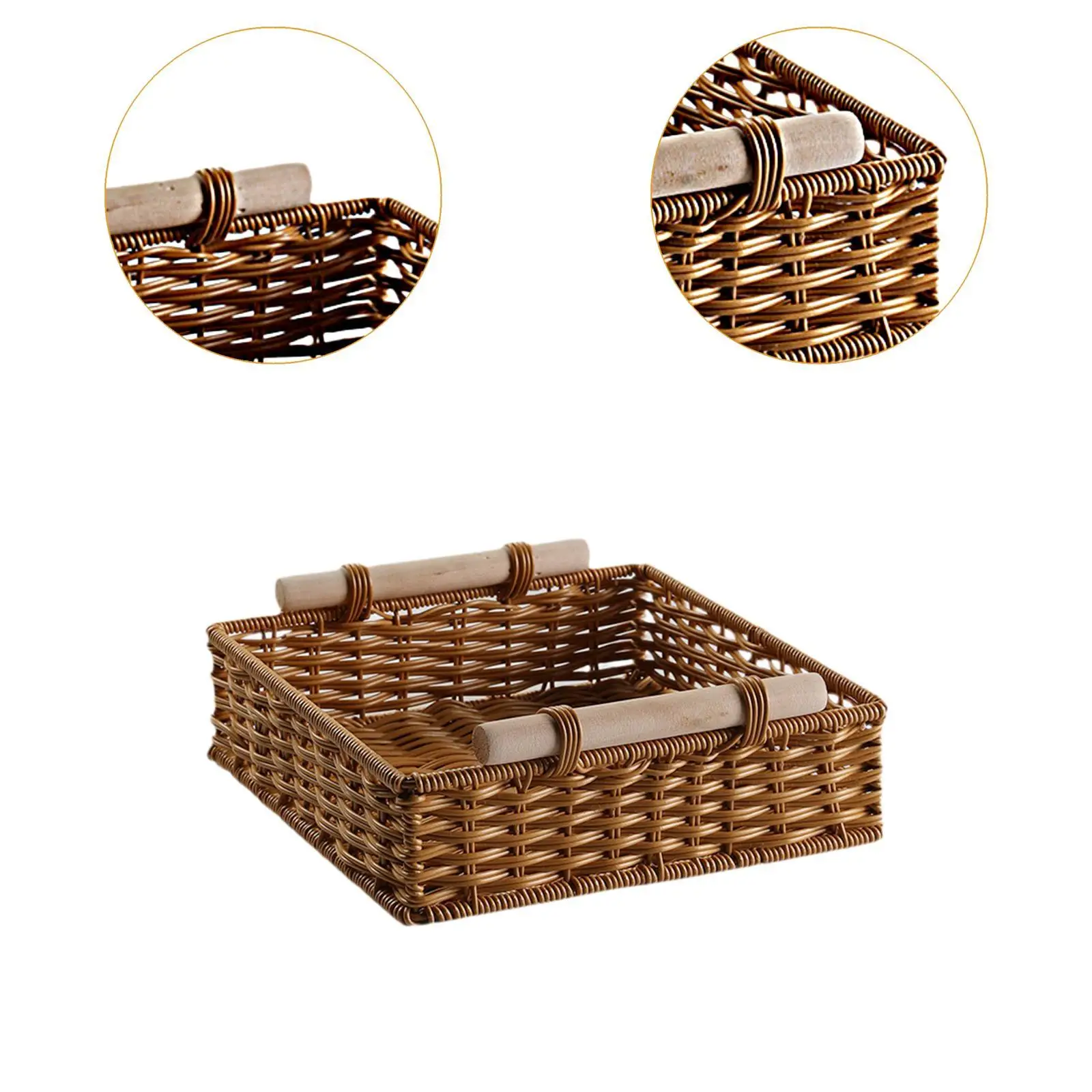 Hand Woven Basket Snack Bread Tray Entryway Keys Trays Modern Food Storage Container Household Organizer for Hotel Tabletop