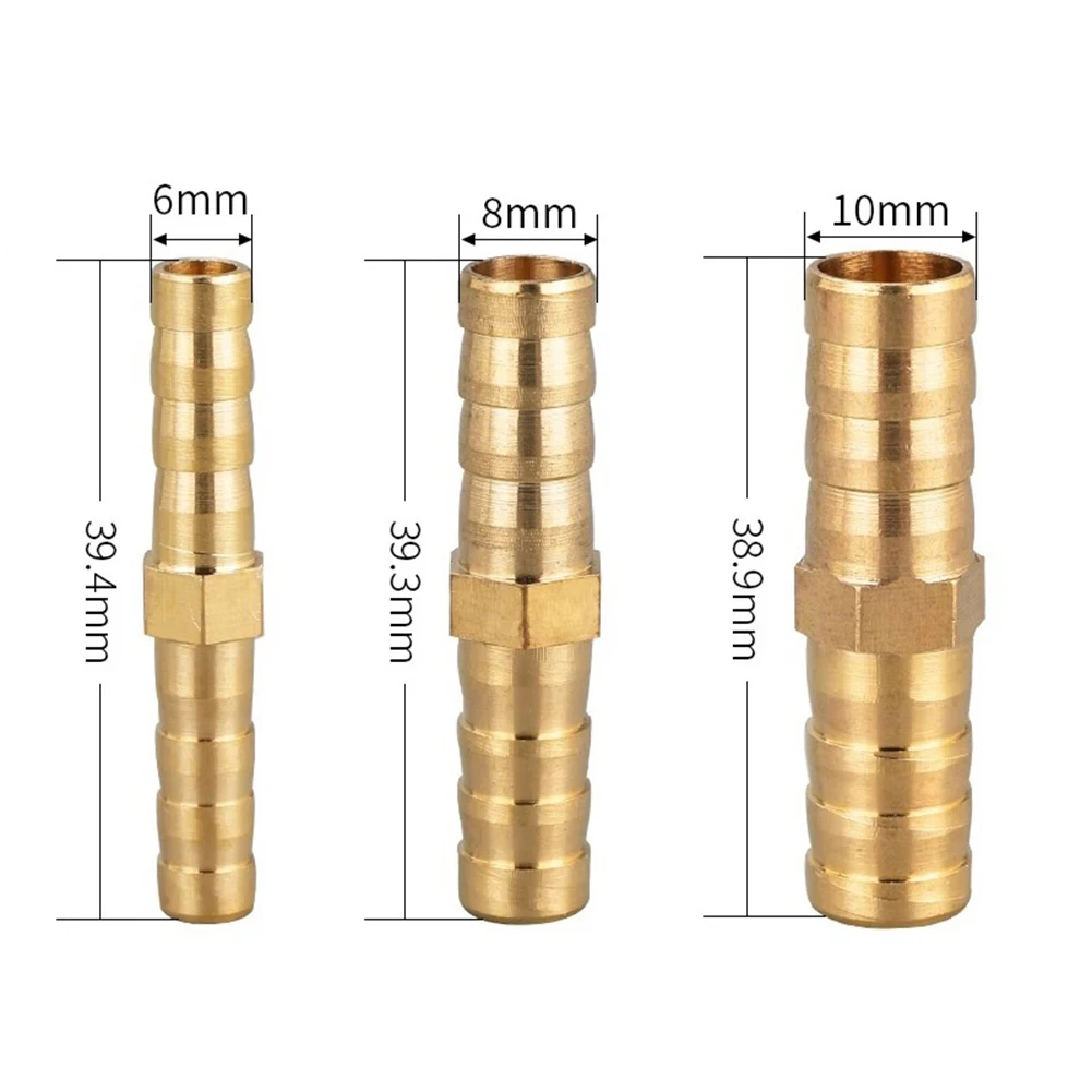 Home Gardening Brass Hose Connector Barb Coupling Yellow 12 Pieces Set Compatible With Plastic Hoses For Water Pipes