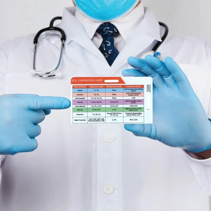 STEMI 12 Lead Tool Horizontal Reference Badge ID Card,EGG Contiguous Leads Measurement Household Tool-ABPX