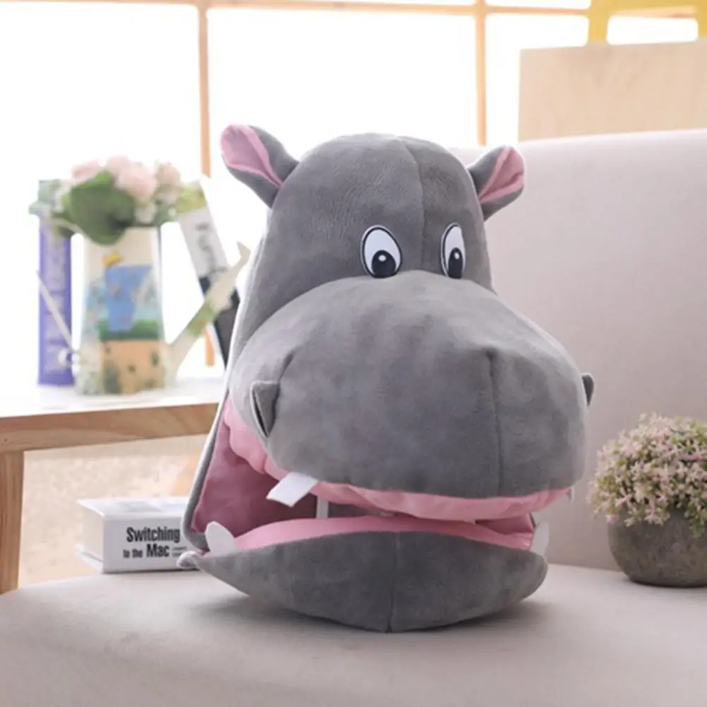 Hippo Hat Cartoon Stuffed Toy Photo Props Funny Headwear Hippopotamus Cap Hipppo Party