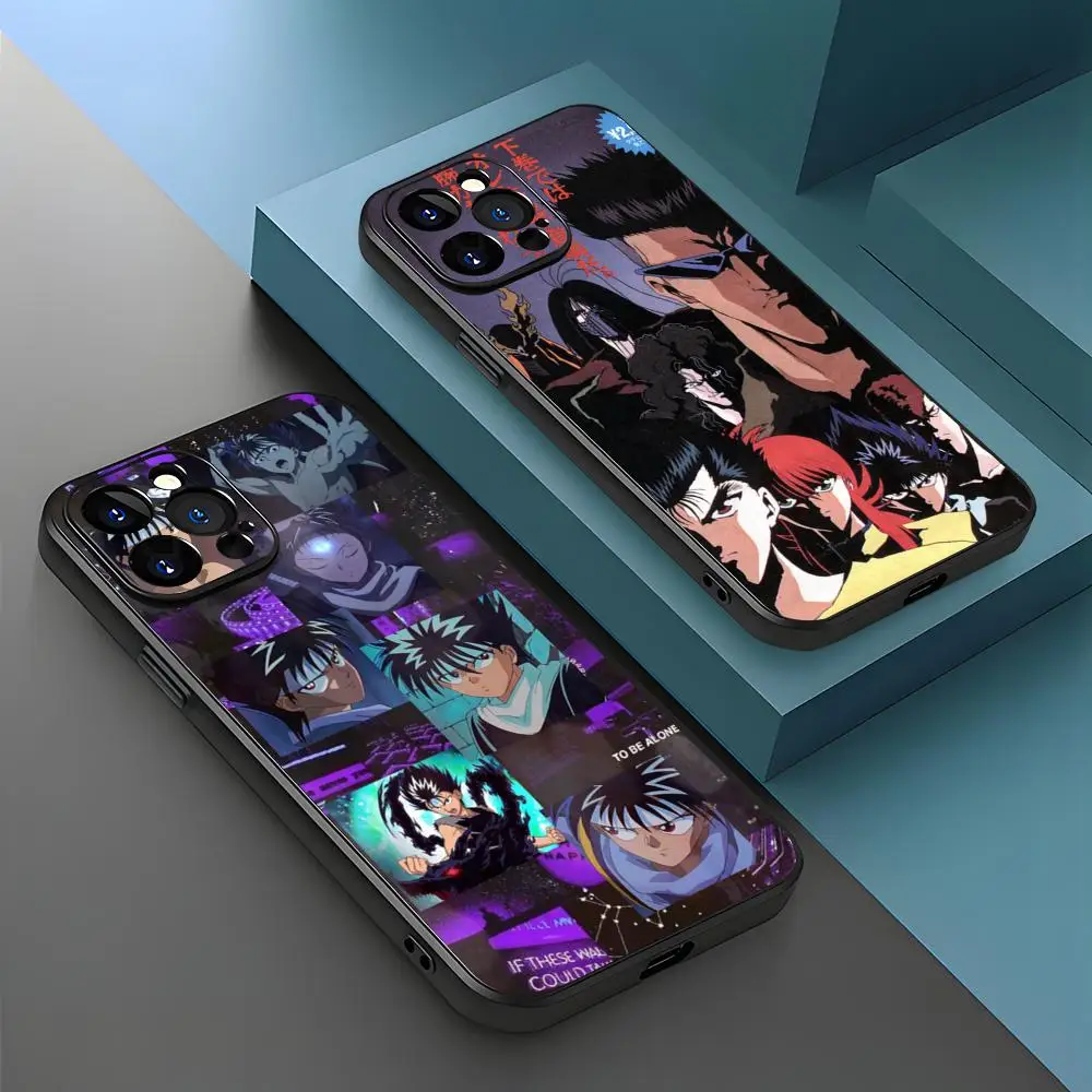 yu yu hakusho Yusuke Urameshi Phone Case For iPhone 16 15 14 13 12 11 X XR XS 8 Plus Mini Pro Max Soft black Shockproof Cover