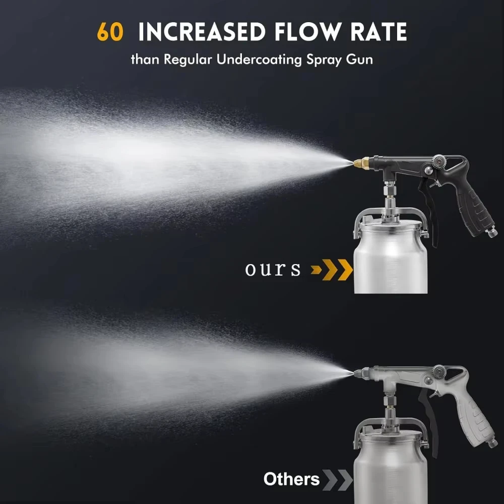 Automotive Chassis Armor Glue Spray Gun Gravity Spray Gun 360° Direct Spray Hose car  Coating Rubber Primer Anti Rust Prevention