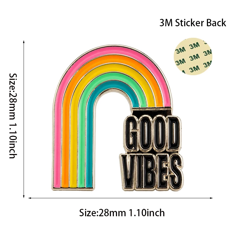 Good Vibes Mobile phone Sticker Badge Metal Pin Broooches Pins