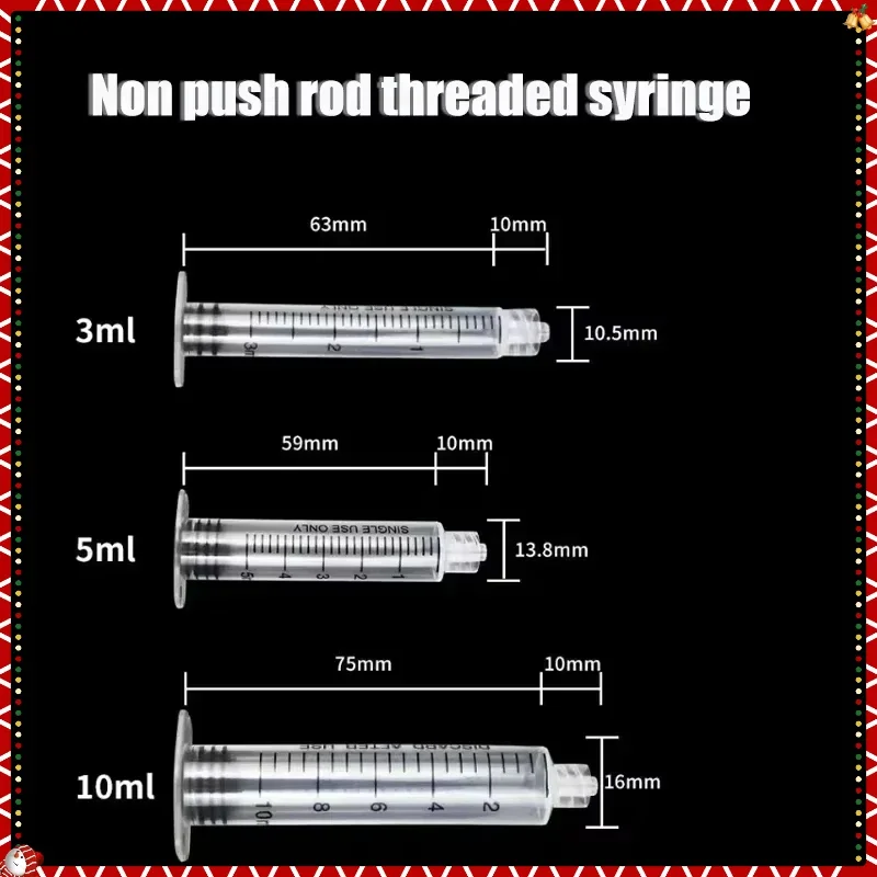 20-50pcs Syringe No Push Rod Threaded Needle Tubes for Hydrolifting Gun Needle EZ Mesotherapy Gun Accessories Beauty Care