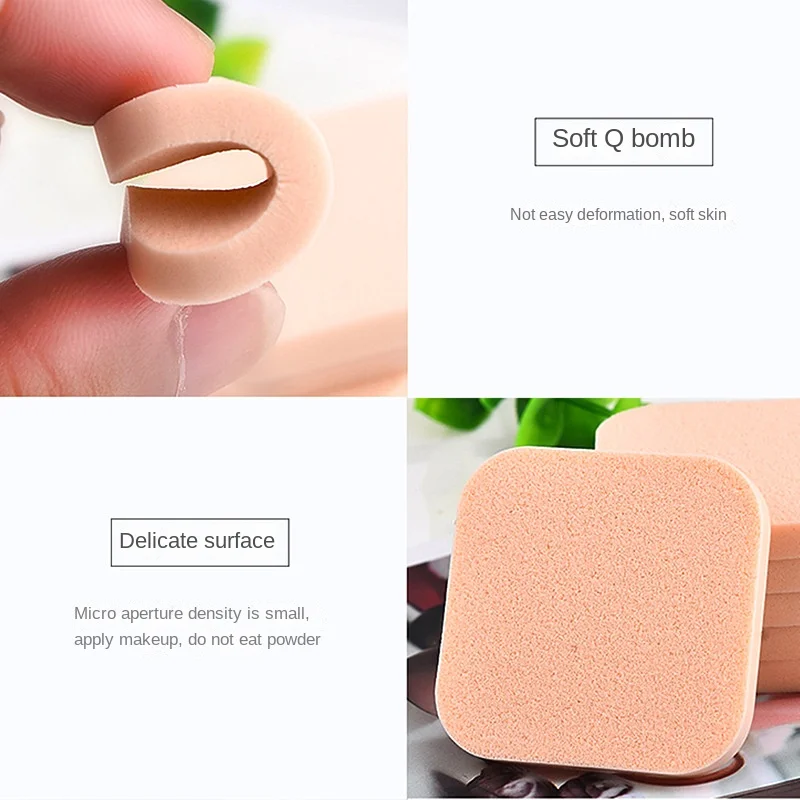 20Pcs Square Makeup Sponge BB Cream Foundation Puff Wet Dry Use Cosmetic Puffs Trave Makeup Blender Beauty Tools Accessories