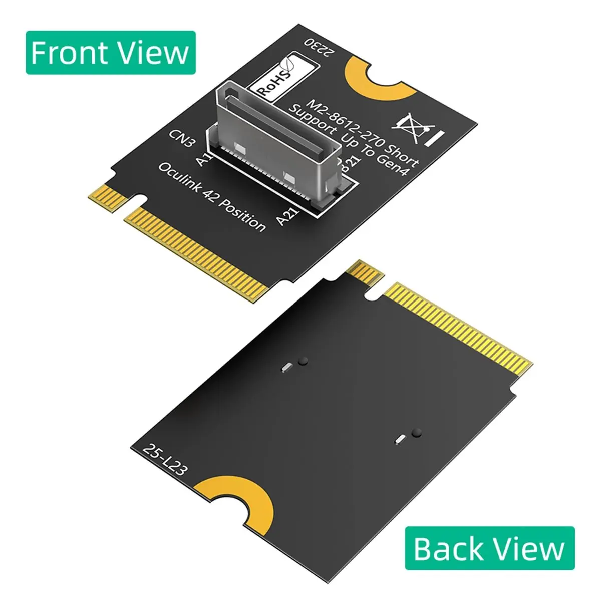 Adaptador M.2 Nvme Key M a SFF-8612, NVMe PCI-E 4.0 X4 a OcuLink SFF-8612 4i Adaptador de host para SSD y EGPU A