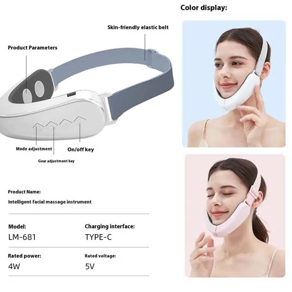 Dispositivo eléctrico de cara en V de alta elasticidad, masajeador Facial inteligente plegable cómodo, diadema elástica de microcorriente