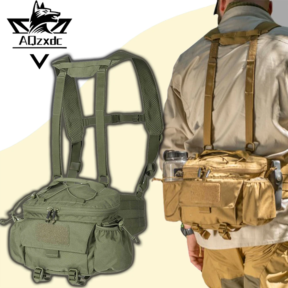 

Outdoor Tactical Multi-Pocket Backpack Shoulders Mountaineering Chest Bag Waist Pouch for Hunting Climbing Camping Travel Hiking