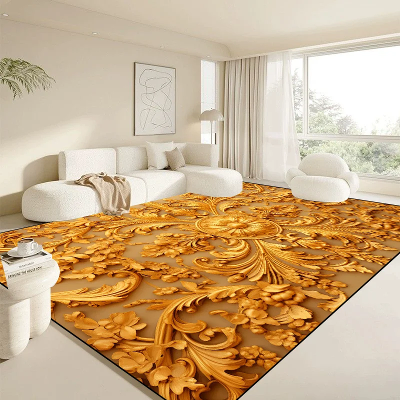 Modern White Large Carpet for Living Room Luxury Gold Rug Home Decoration Bedroom Mat Bedside Soft Non-slip 200x300 Carpets 러그 view 3