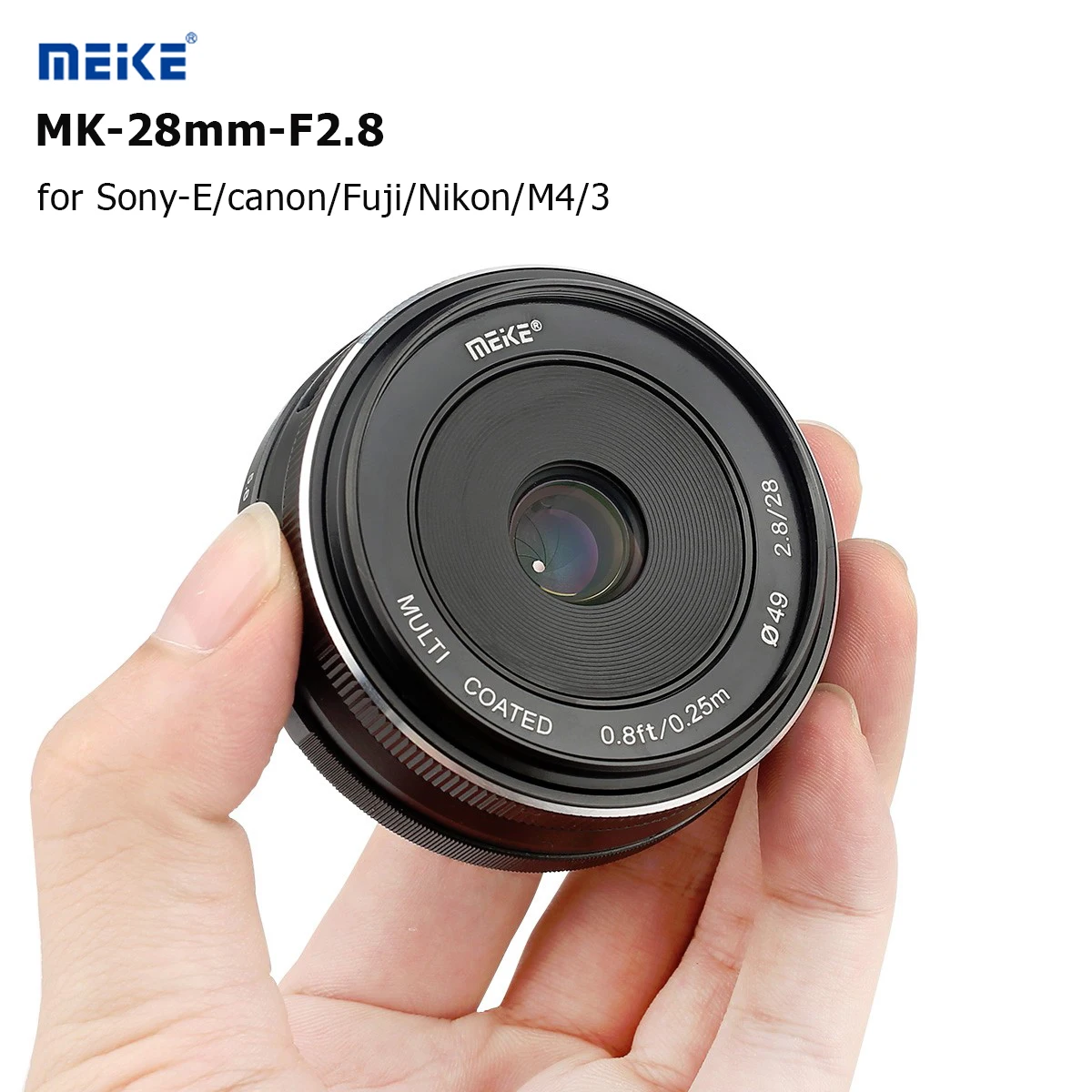 Meike 28mm F2.8  APS-C Camera Lens fixed Manual Focus Lens For Sony E Mount Nikon Canon Fujifilm M4/3 Camera