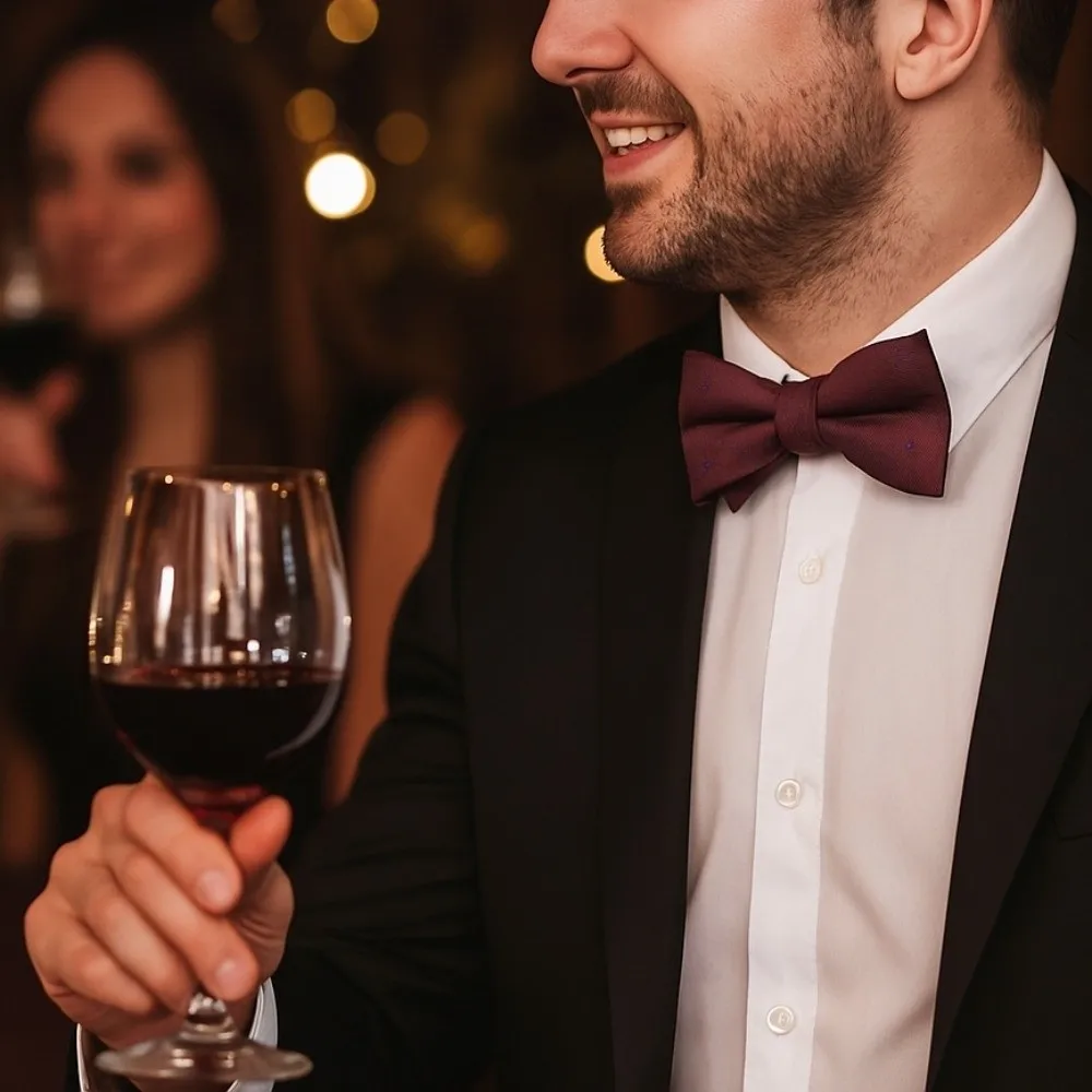 패션 조정 가능한 레드 Serise Bow Tie Soft Bowknot 남자 넥타이 폴카 포인트 줄무늬 신랑 Groomsman Cravat Suit 액세서리