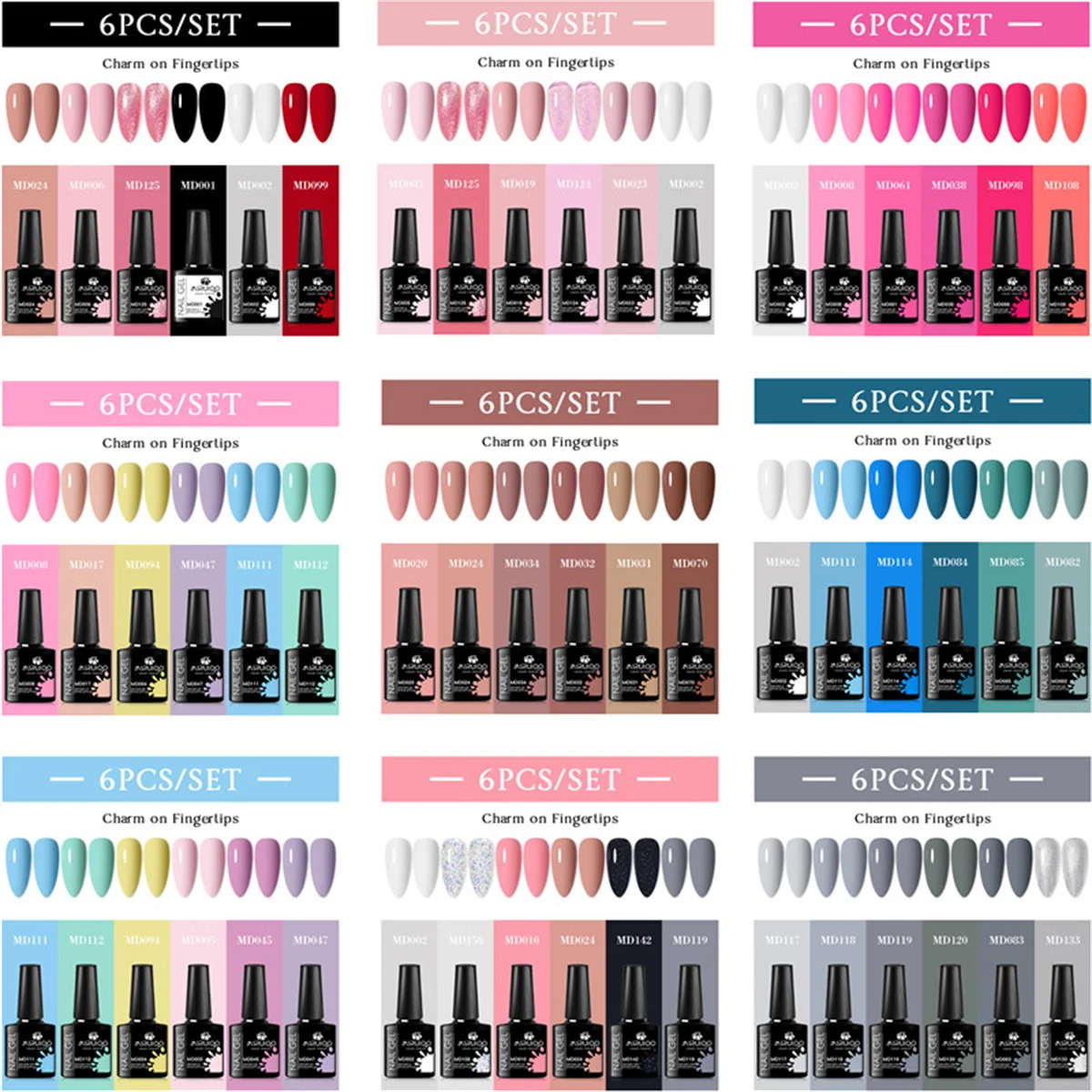 6pcs Nail Gel Polish Set DIY Nail Art Design All For Decoration Soak Off UV Gel Long Lasting Manicure Painting Gel Vernis Kits