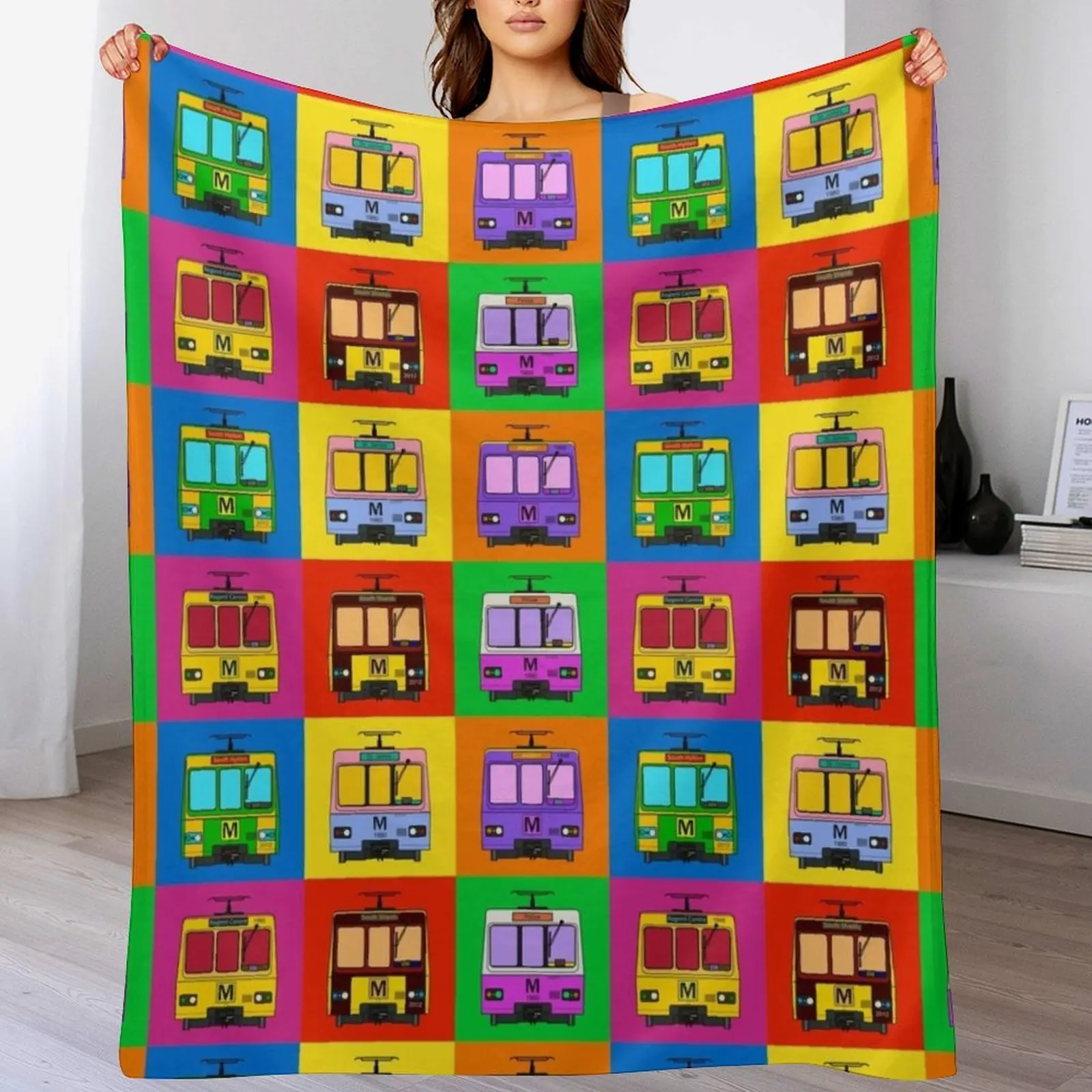 Metro Pop Art Throw Blanket Thermals For Travel For Decorative Sofa Beautifuls Blankets