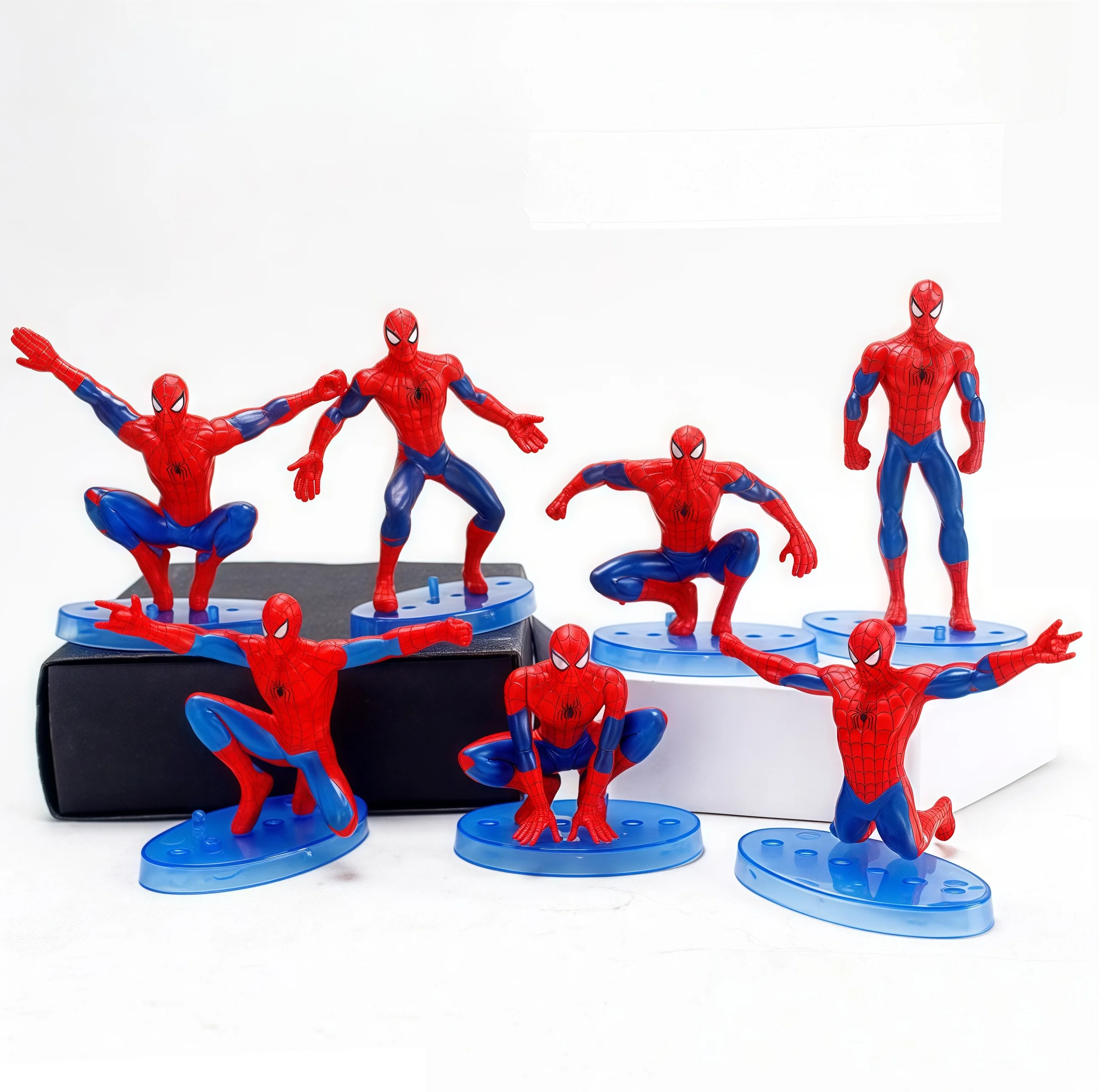 7 pièces/ensemble gâteau Anime Figure araignée super-héros thème homme fête modèle fournitures ornements enfants joyeux anniversaire gâteau décoration