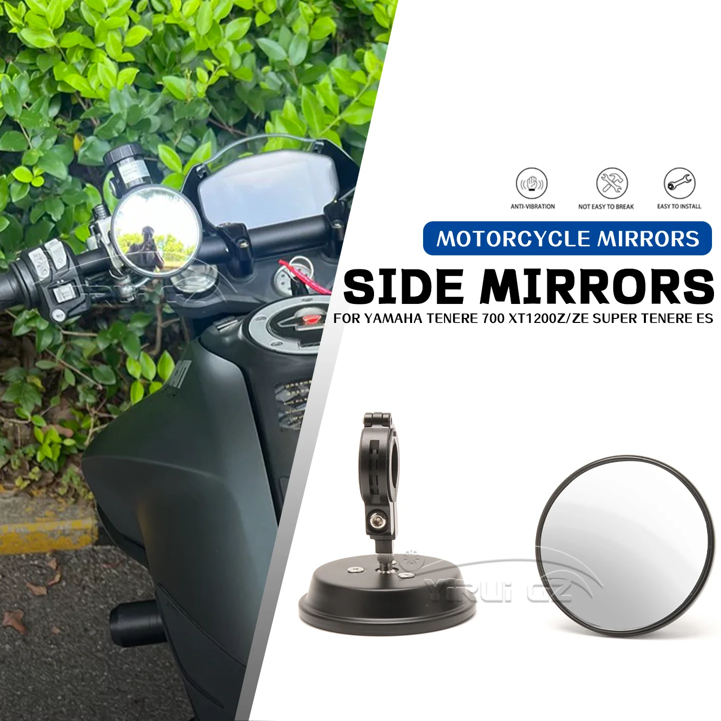 

Для Yamaha TENERE 700 XT1200Z 1200Z/ZE Super Tenere ES мотоциклетная слепая зона вспомогательный ретровизор Espelhos de grande angularpara