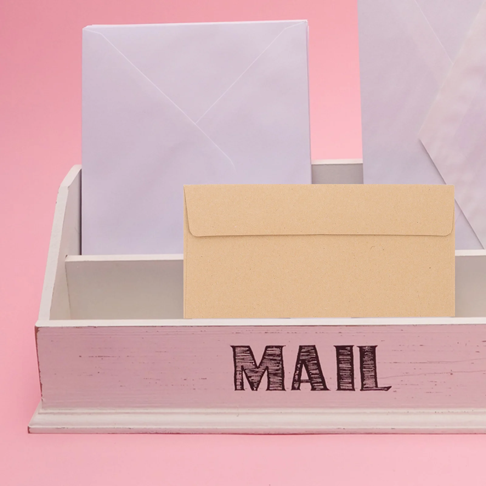 

50 Pcs Thickened Greeting Card Envelope Blank Envelopes Postcard Giving Paper Baby Shower Cardstock Brown Business