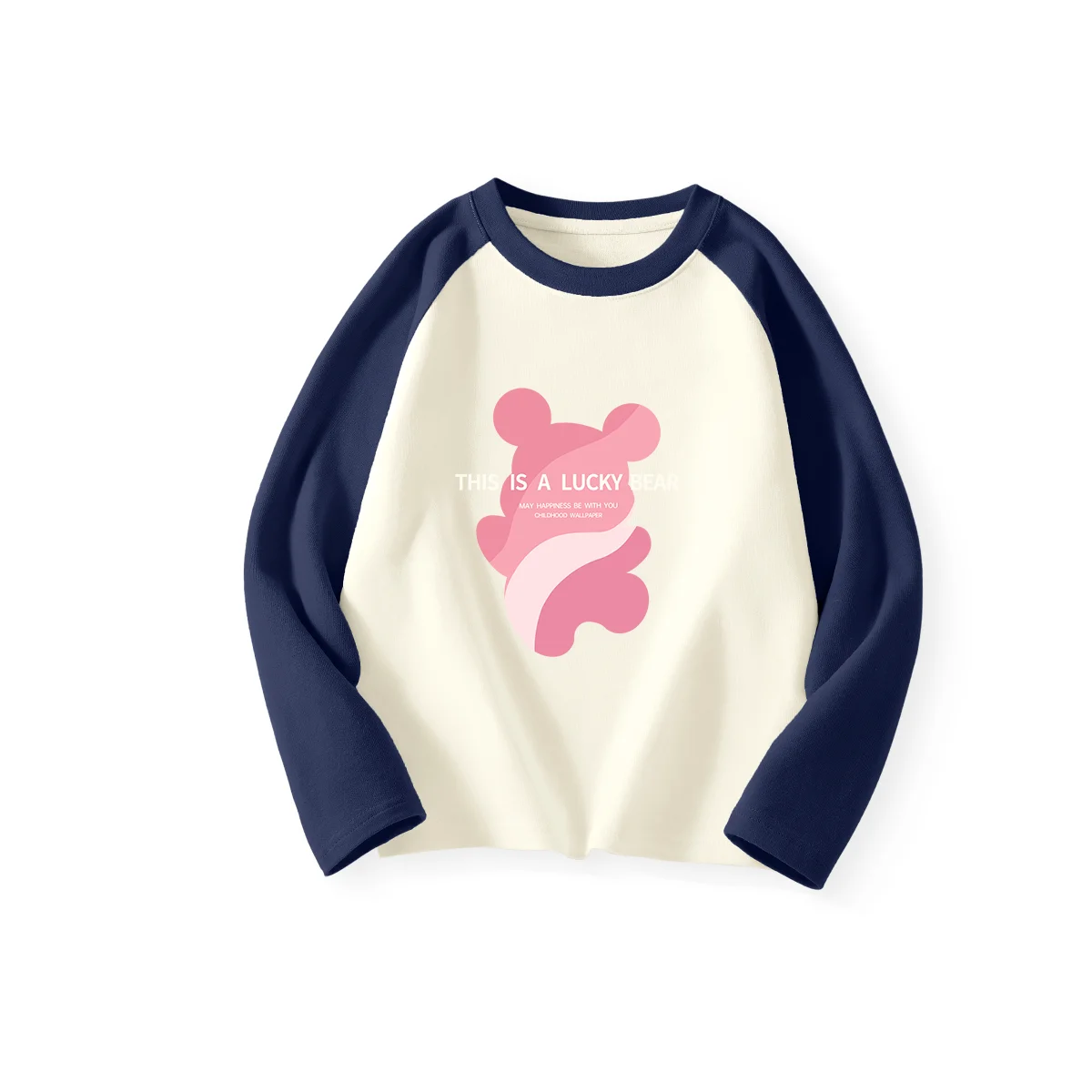 Liuyu-Camisa de Bottoming de algodão infantil, design de urso, blusa de manga comprida, costurada com ombro, meninos e meninas, outono