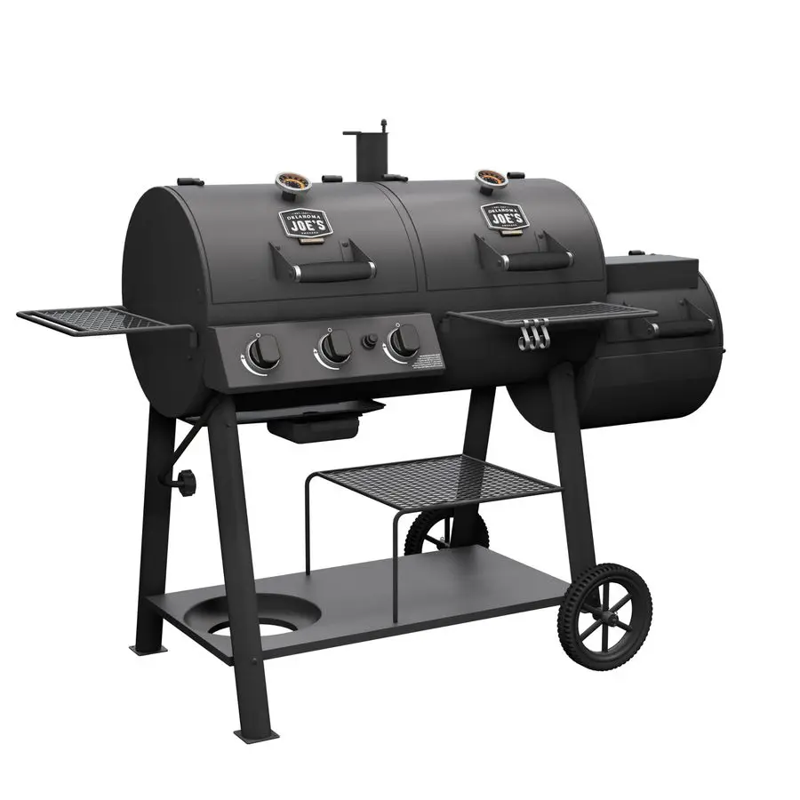 

Многофункциональный гриль-коптильня Joes Canyon Combo Dual Fuel с 3 горелками (пропан и уголь), площадь для приготовления 1031 кв. см, черный цвет