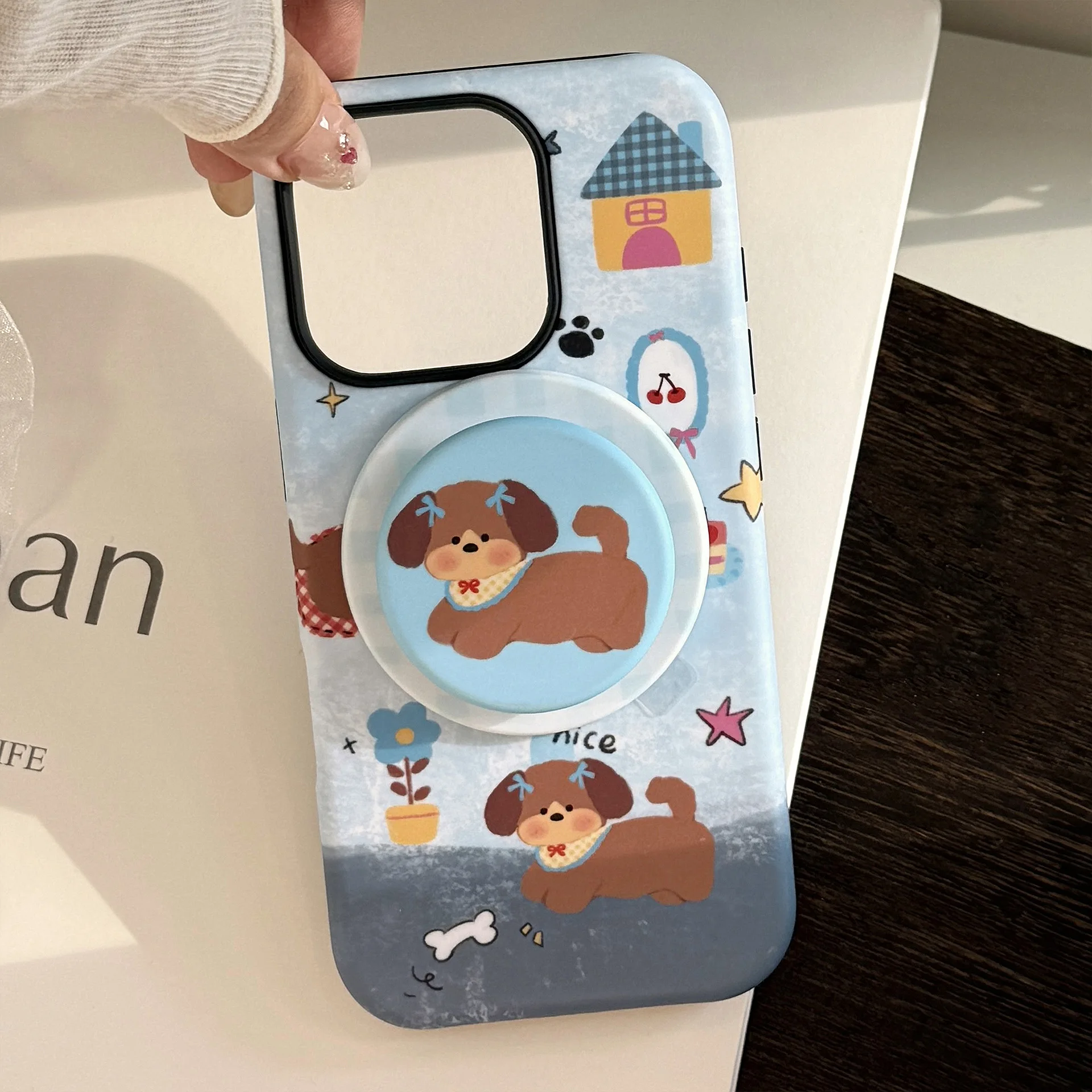 الكورية الكرتون جرو قوس المغناطيسي جراب هاتف آيفون 17 16 15 14 13 12 البسيطة 11 برو ماكس للصدمات واقية الغلاف الصلب #2