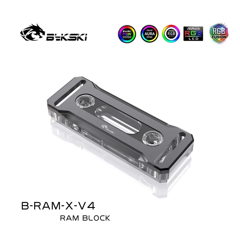 Bykski B-RAM-X-V4,RGB RAM Water Block Support Dual Channel Memory Cooler RAM Heatsinks Radiator Copper