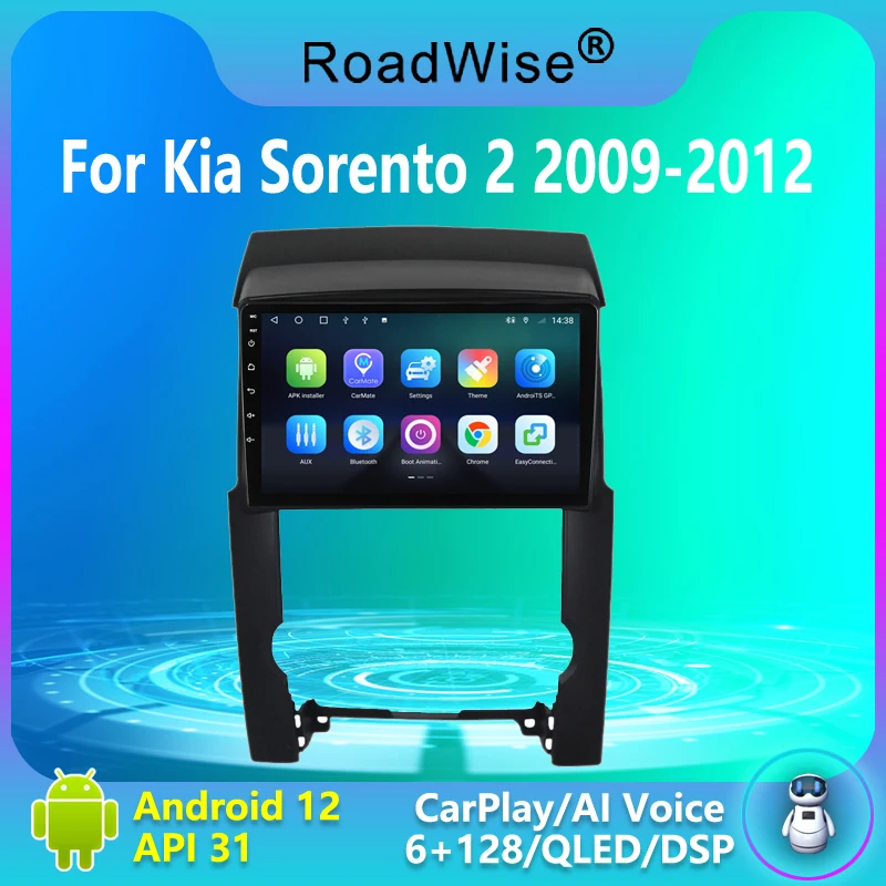 

Автомагнитола Roadwise 2 Din для KIA Sorento 2 XM 2009 2010 2011 2012 Carplay 4G Wifi DVD GPS Авторадио головное устройство