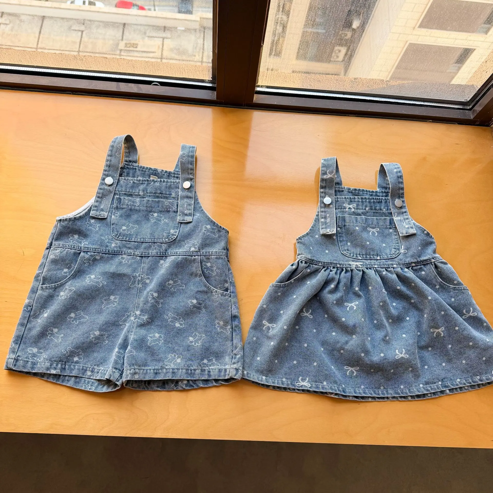 2026 Summer New Children Denim Overalls Boys Strap Jeans Shorts Girls Sling Dress Cute Kids Brother Sister Outfits Baby Clothes view 5