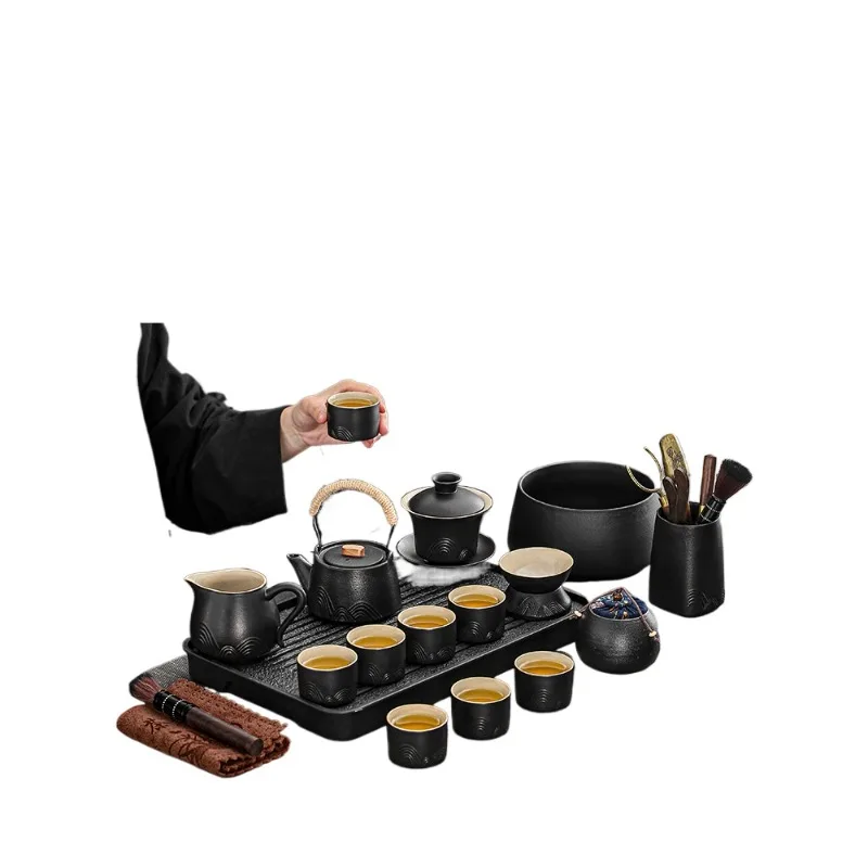 

Kung Fu tea set, light luxury, high-grade beam brewing teapot, teacup, tea tray, the whole set of household reception