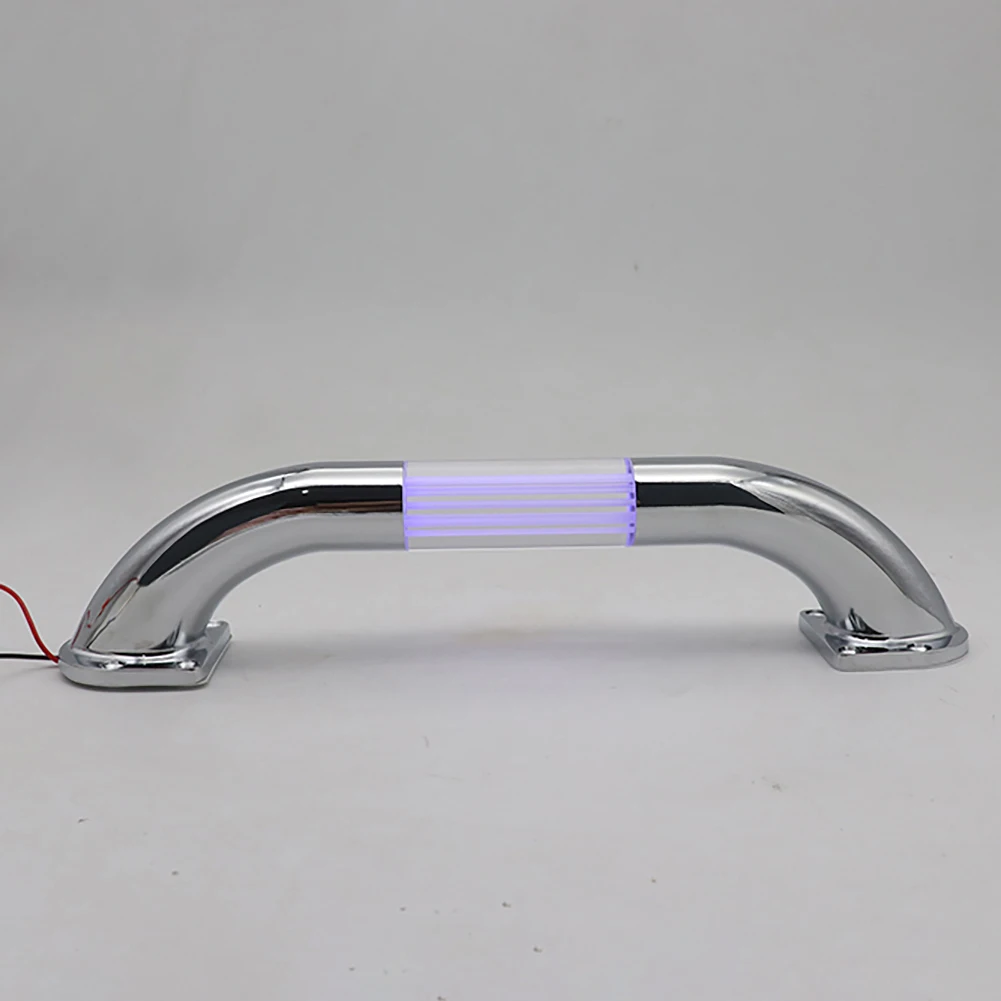 12V LED RV Entry Door Grab Handle Blue Lighted Assist Bar 300 Lbs Capacity Waterproof Motorhome Accessories