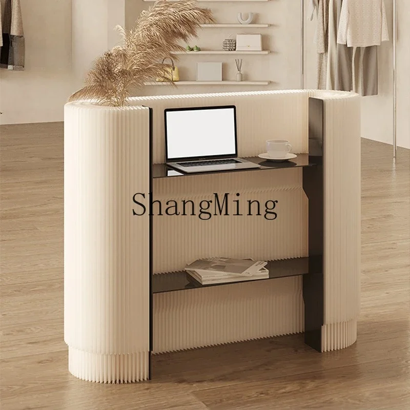 

SM eighteen paper front desk welcome reception desk cashier clothing store small simple mobile bar