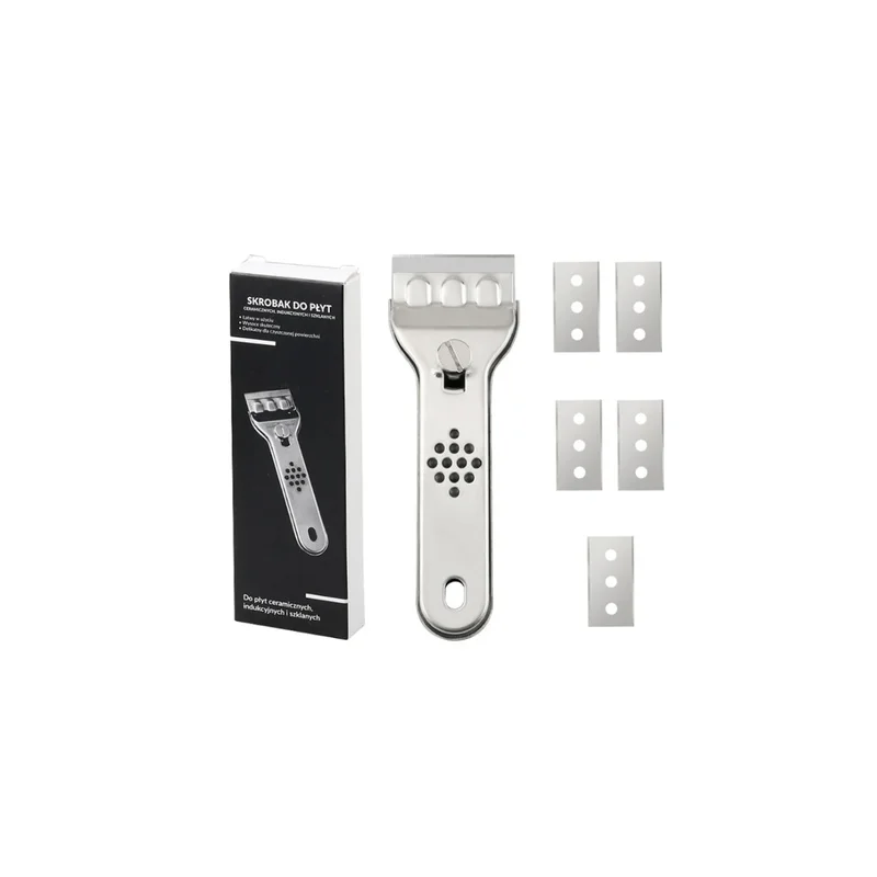 6 Blades Multi-Scraper Tool Sturdy Stainless Steel Ice Removal Grout Scraper with Ergonomic Handle Car Glass Cleaning
