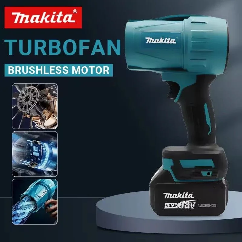 

Аккумуляторная воздуходувка Makita 30000 об/мин, электрическая турбина, бытовой пылесборник, портативный перезаряжаемый пылеудалитель, электроинструмент 18В