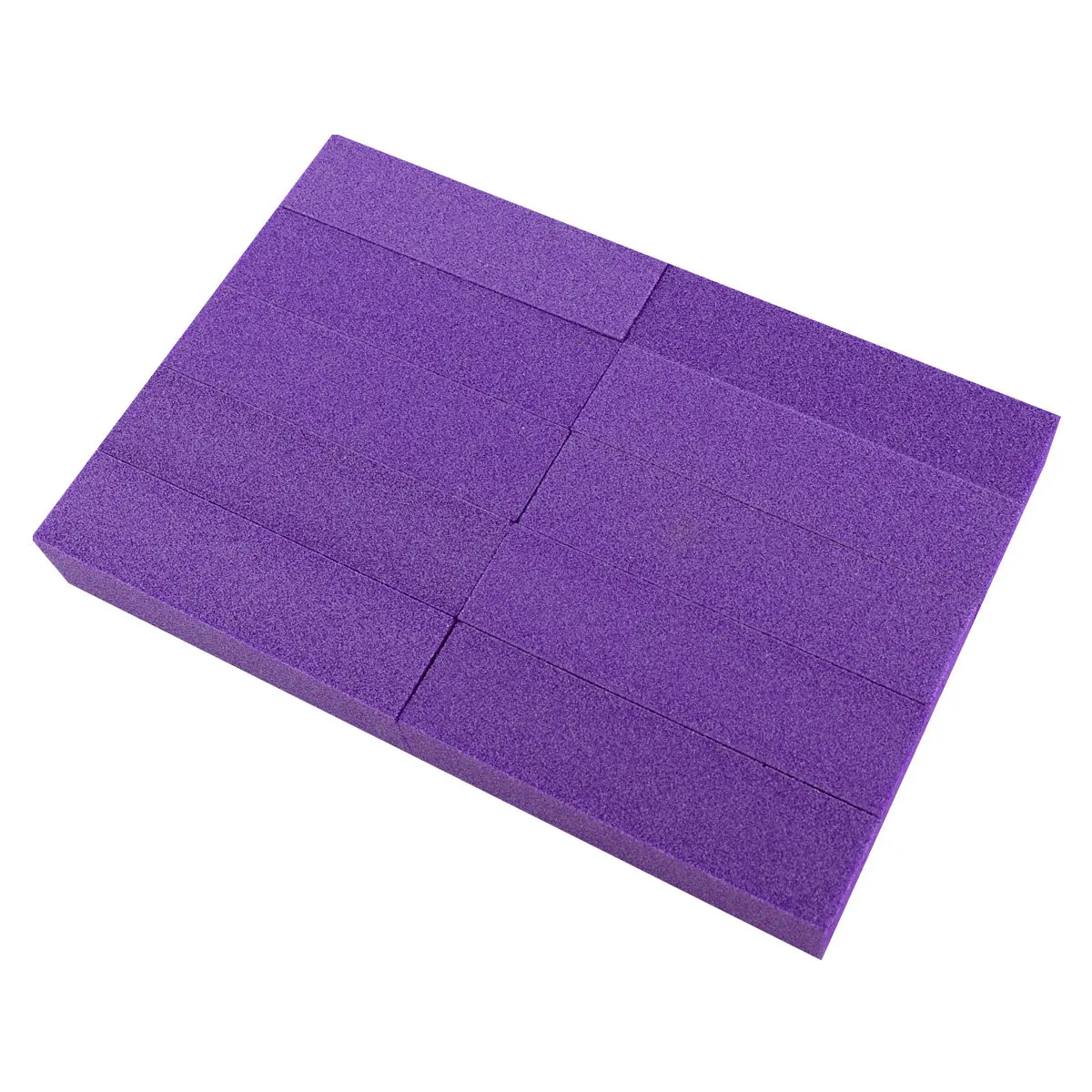 10Pcs Four Sided Nail Buffer File Purple Polishing Block Soft Sponge Manicure Tool for Natural False Nails Salon Home Use Nail