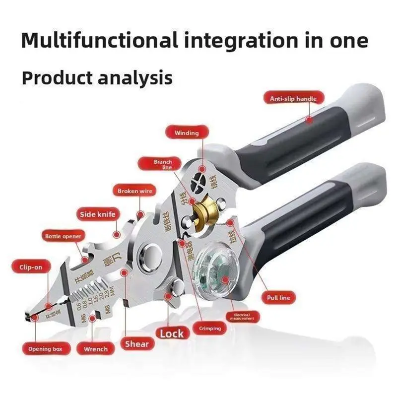 Descascador de fios de gerenciamento de cabos ABZV com descascador de fio de medição de eletricidade para puxar fios
