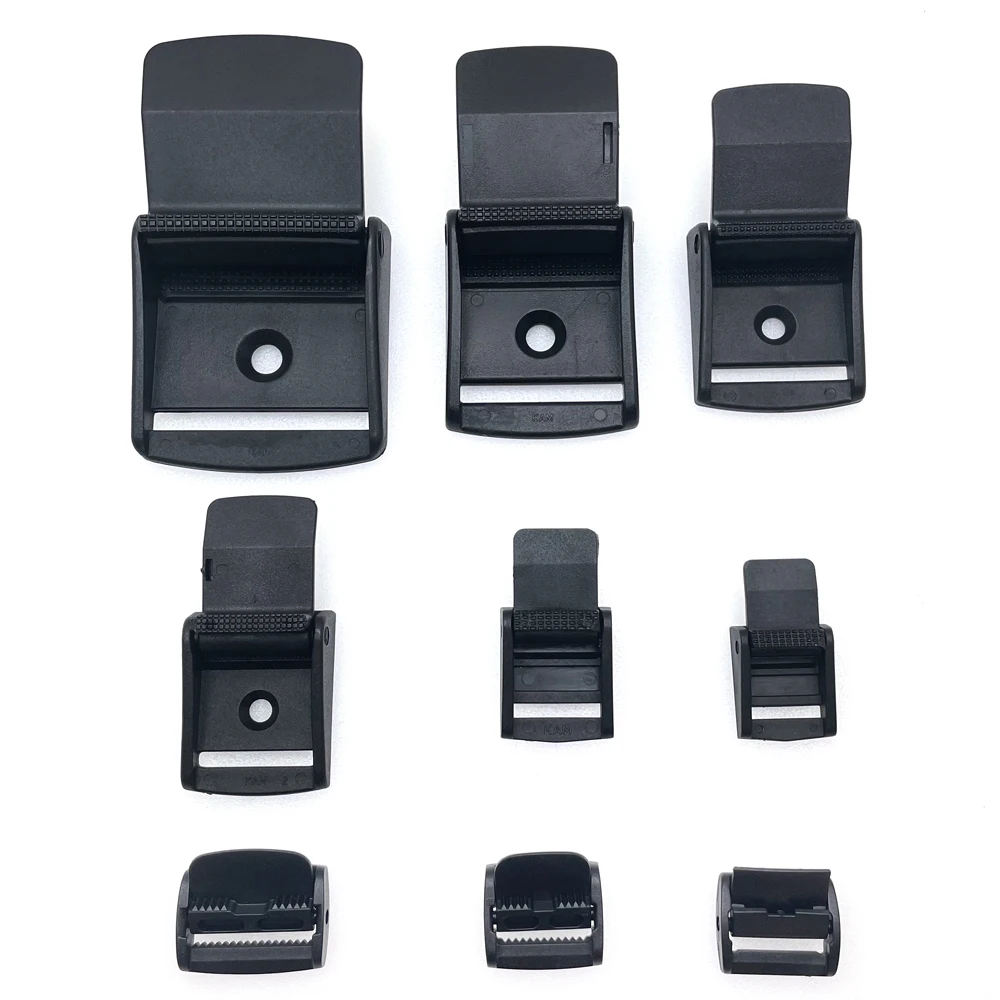 5 sztuk/paczka Klamry krzywkowe Plastikowy czarny klips do przełączania Paski plecaka Taśmy 5/8" 3/4" 1" 1-1/4" 1-1/2" 2"