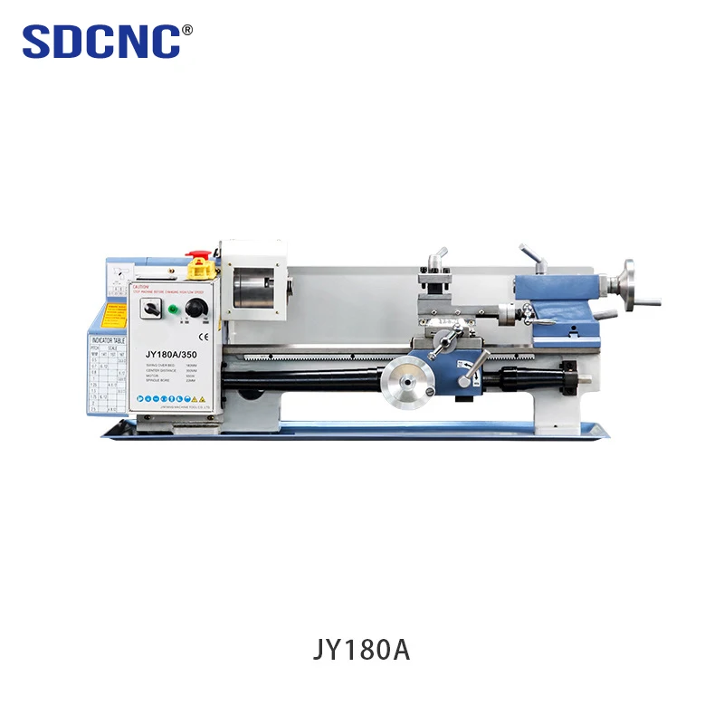

Mini 220 Volt Manual Horizontal Lathe Machine JY180A Small Metal Turning Bench for Tornio Small Space Applications