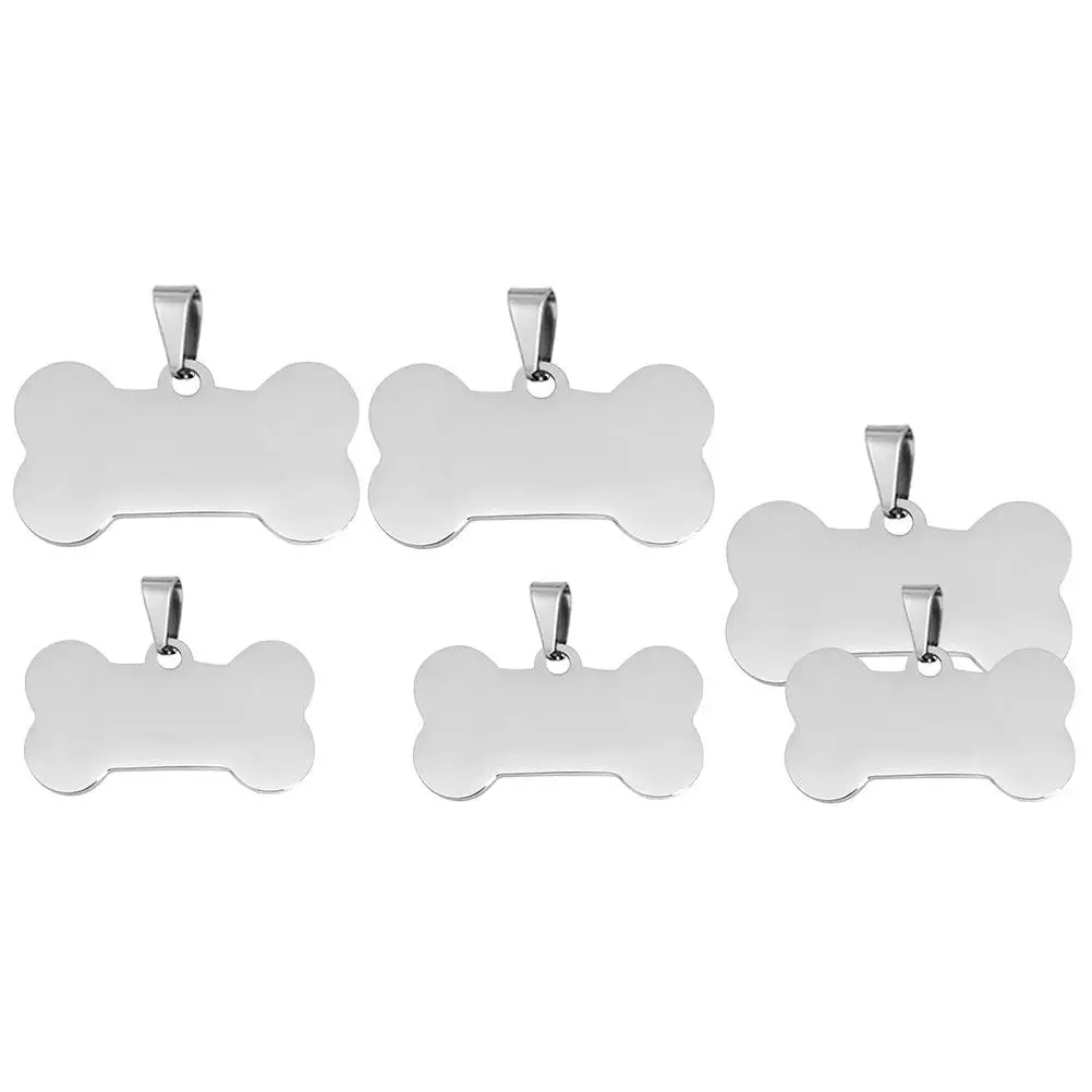 

6pcs Stainless Steel Dog Tag Blanks for Stamping Key Chain Charms Silver DIY Craft Unfinished Metal Tags Pendant Accessories