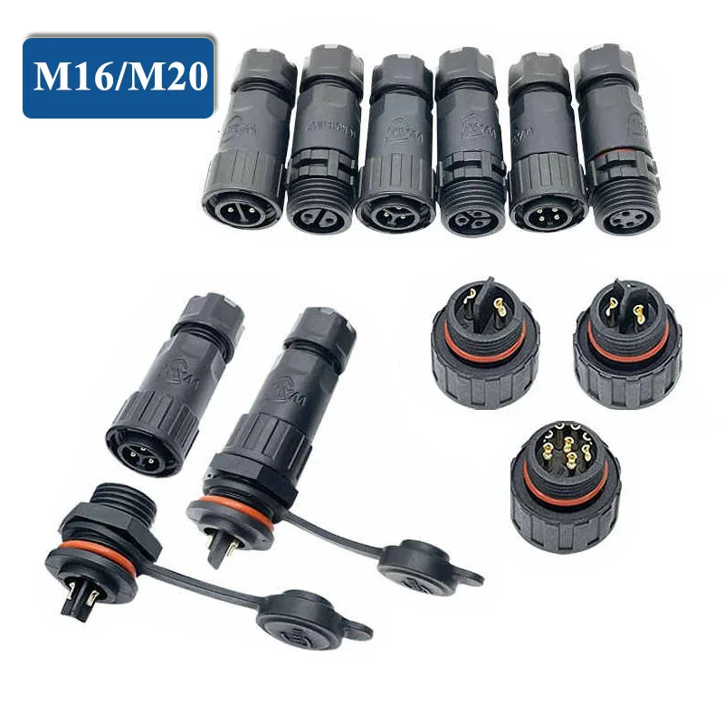 

M16 2 3 4 5 6 7 8 Pin Self-locking Connector Outdoor Aviation Plug Socket IP68 Waterproof Gold-plated Male Female Solder Joint