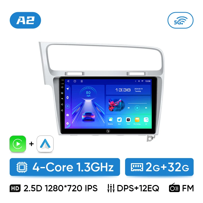 Ainavi Autoradio Voor Volkswagen VW Golf 7 MK7 GTI 2011-2021 Draadloze Carplay Android 13 Auto Multimedia Stereo Video Speler 2Din