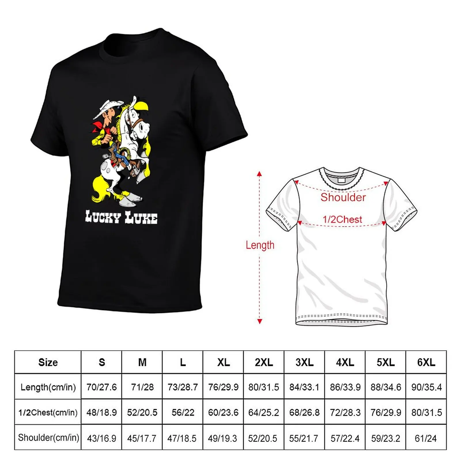 Lúcky American Lúké Riding On Jolly Jumper T-Shirt baggy shirts vintage clothes heavy weight t shirts for men