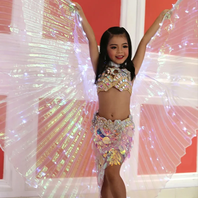 LED leuchtender bunter Umhang für Erwachsene und Kinder, tanzen leuchtender Schmetterlingsflügel, Bühnenaufführung, Bauch, Glühen, Party, Foto-Requisite – Detail 8