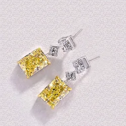 CAOSHI Fashion Bright Yellow Crystal Earrings Female Engagement Party Jewelry Temperament Women Wedding Ceremony Accessories