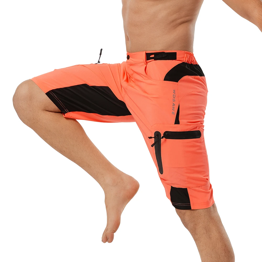 WOSAWE Men\'s MTB Shorts Loose Fit Bike Shorts Outdoor Sports Water Resistant Cycling Shorts no pad Quick Dry