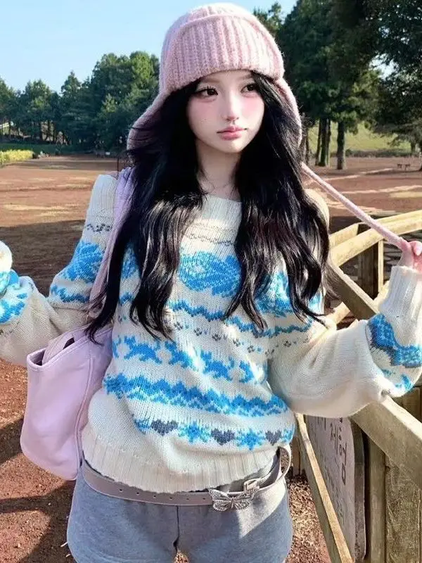 

Ele Off-oulder Knitwear Women's Faion Autumn Winter Lazy Sle High-End Sensation Beautiful Unique Special Beautiful Top