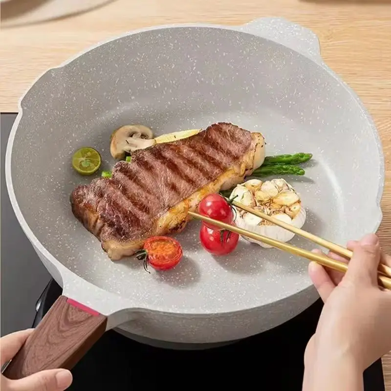 28cm Non-Stick Pan Frying Pan Wok Pan Home Steak Skillet Pancake fried induction cooker gas stove special Saucepan Nonstick Pan