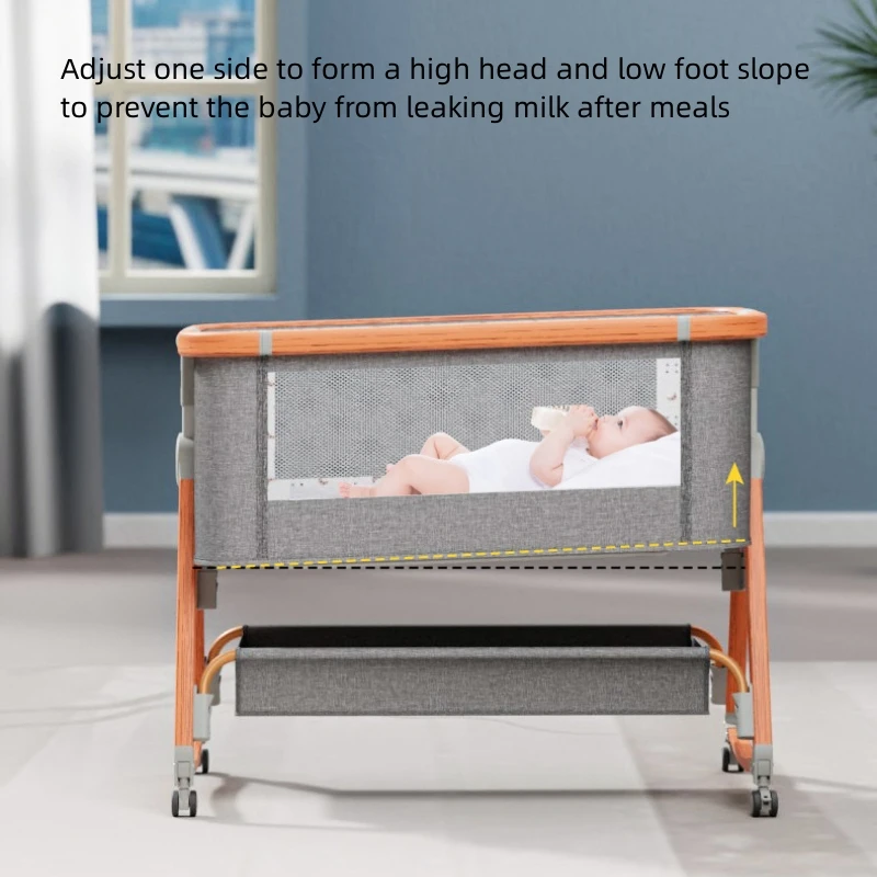 Baby bassinet movable portable folding bb bed Multi-functional baby shaker spliced queen bed for newborns