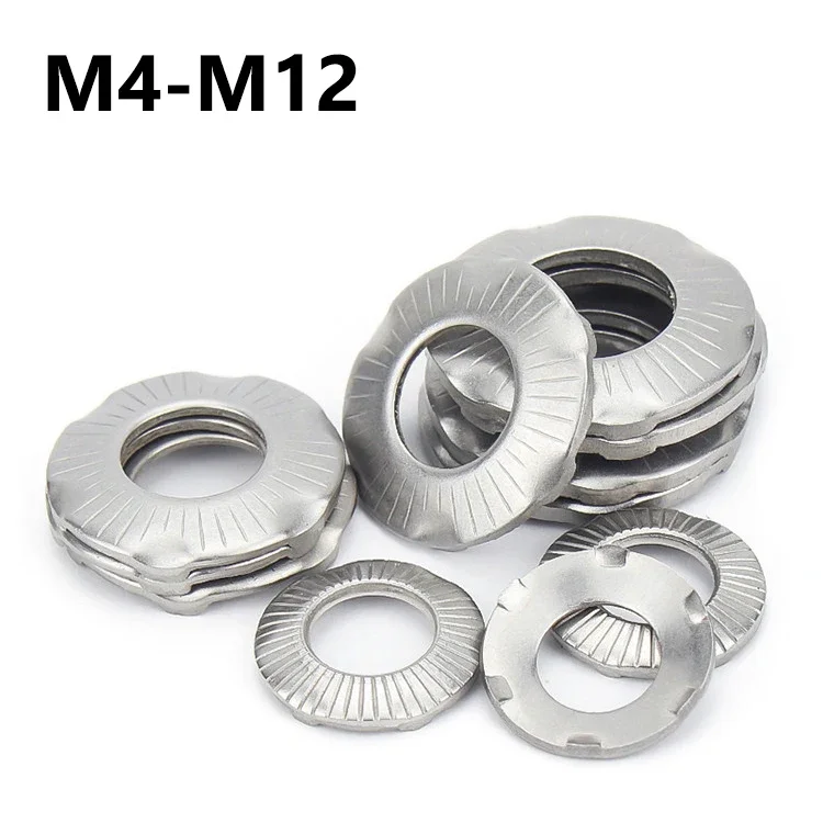 10~50Pcs M4 M5 M6 M8 M10 M12 Toothed Lock Washers 304 Stainless Steel Bridge Claw Grounding Butterfly Anti-loosening Lock Washer